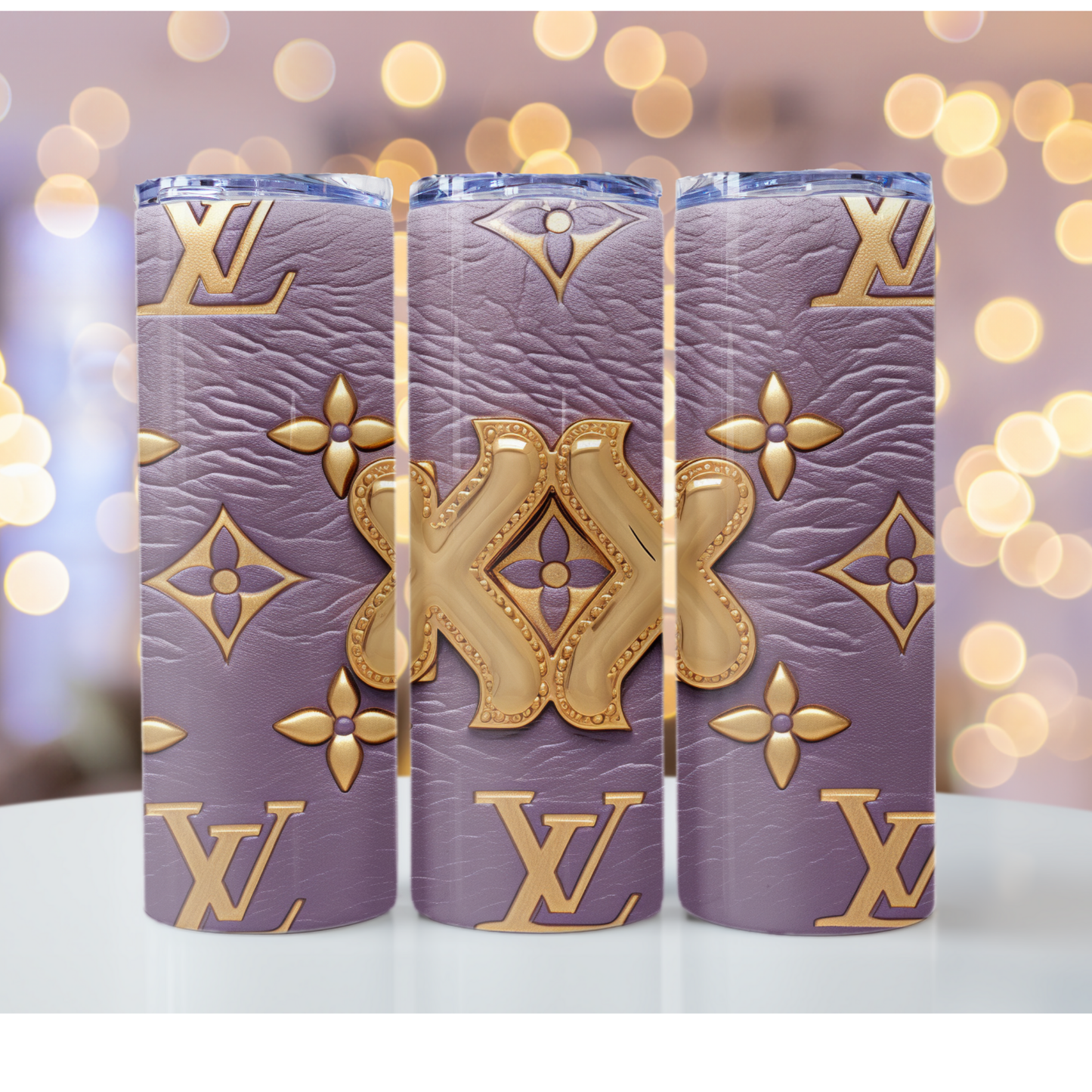 High-End Digital Tumbler Wrap with Exclusive Chanel, Gucci, Louis Vuitton Fashion Patterns – Stunning 3D Glitter Seamless Sublimation PNG for Unique & Stylish Tumblers